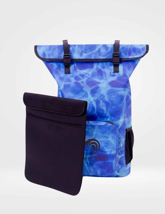 Auto Sealing Backpack Dry Bag Aqua Blue - Dry Pocket